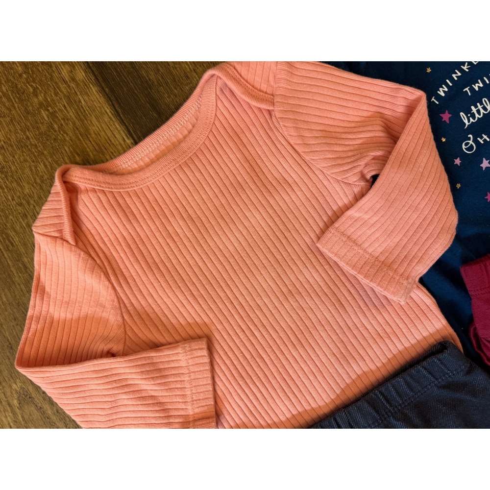 Baby Girl Outfits 6/9 9 Months Long Sleeved Bodysuits Shirts Pants Clothes Lot - Picture 5 of 11
